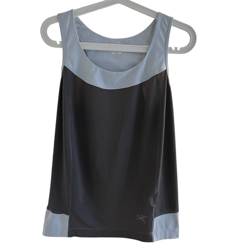 Arc'teryx Dark Grey Tank Top with Light Blue Trim